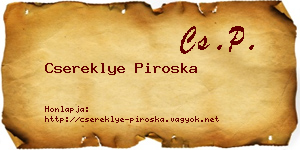 Csereklye Piroska névjegykártya