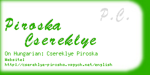 piroska csereklye business card